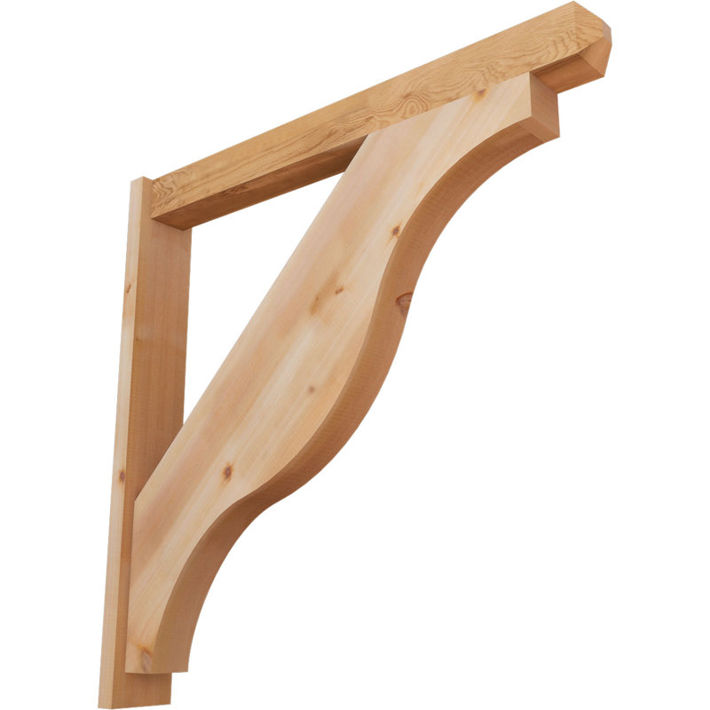 Persienne en bois rustique Funston Craftsman, P 42 po x H 42 po, Cèdre rouge de l'Ouest l 5 1/2 po (lisse)