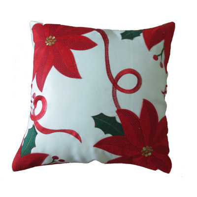 Bloomy Embroidered Throw Pillow
