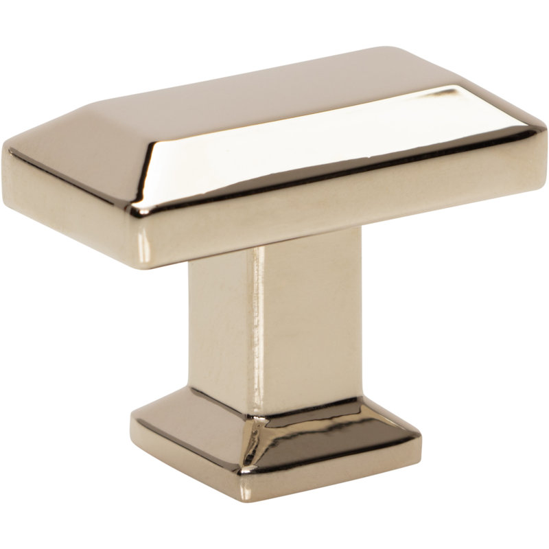 Polished Nickel Rectangular Transitional Cabinet Knob