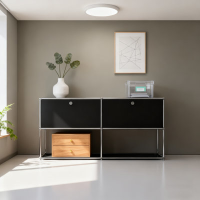 Modern Metal Office Storage Cabinets with Adjustable Shelves and Doors, Versatile Free-Standing Organizer for Home Office Décor
