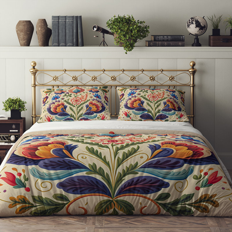 Floral Duvet Cover, Queen Duvet Cover + 2 Queen Shams