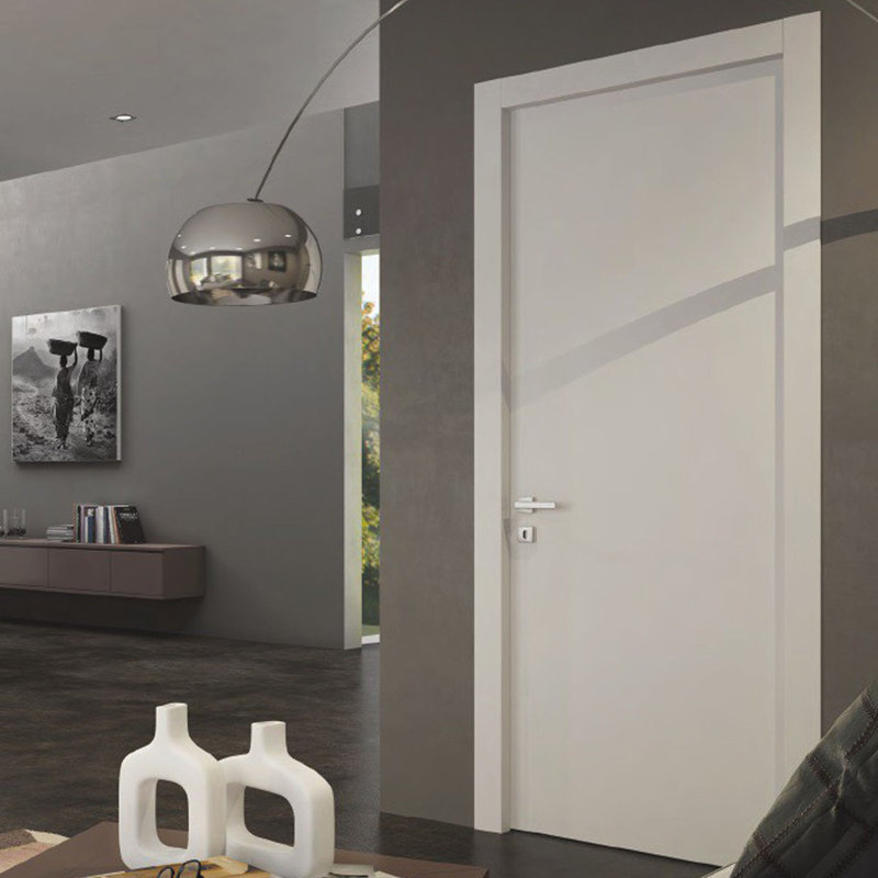 Porte intérieure moderne avec poignée | Planum 0010 | Garniture simple à panneau simple Regural | Salle de bain, Blanc