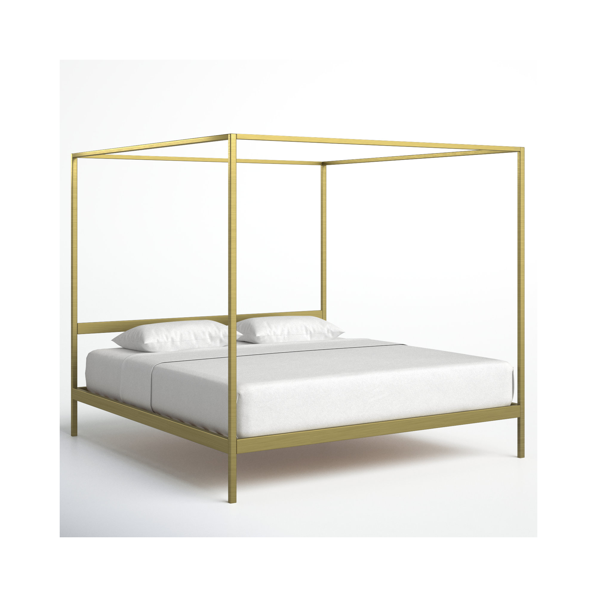 Aston Metal Canopy Bed, 80", King, Gold
