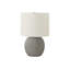Éclairage, lampe de table, béton gris, abat-jour ivoire / crème, contemporain