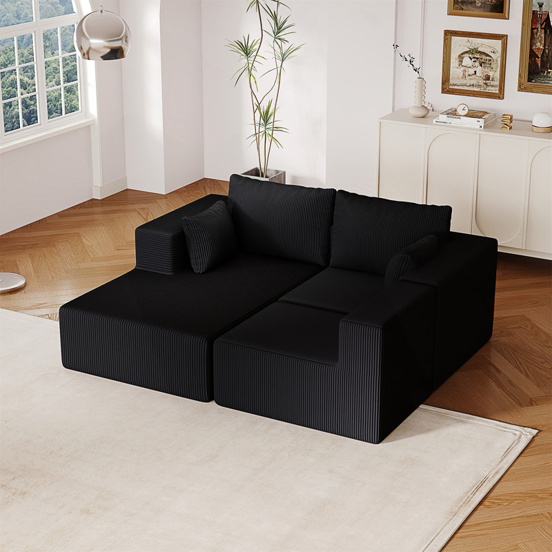 Canapé modulaire en mousse avec méridienne en L 108,3 po et méridienne modulaire