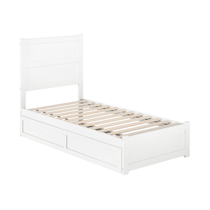 Ivor Solid Wood Trundle Bed, Twin, White