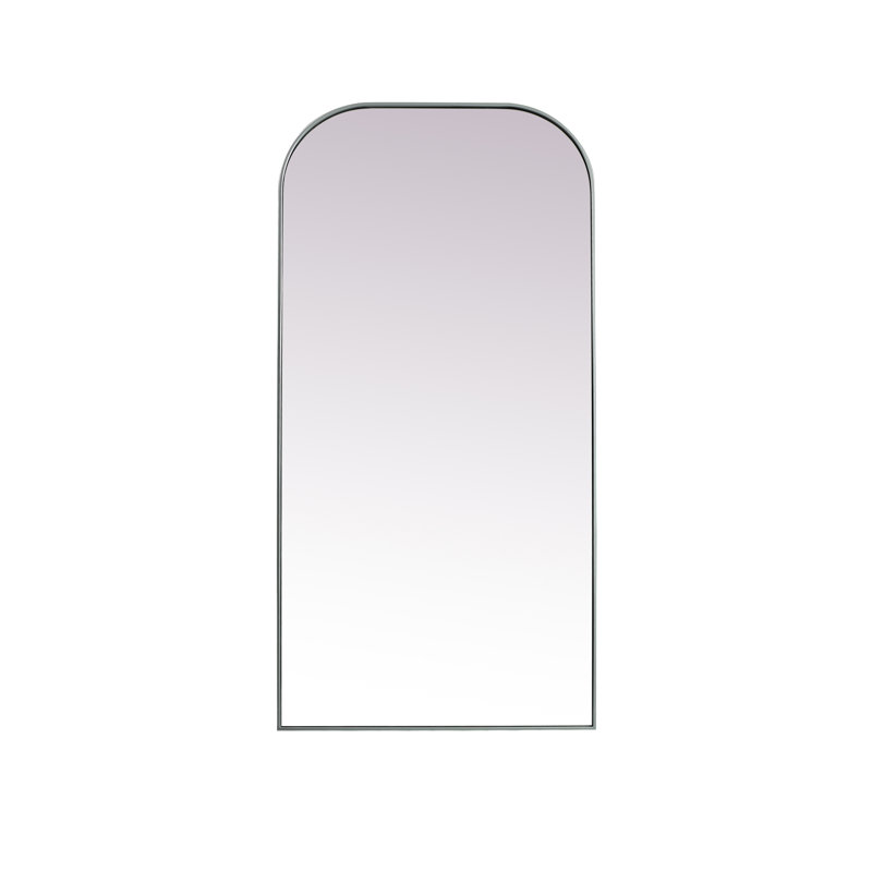 Sabine Wide Arch Metal Floor Mirror, 66" x 35", Silver