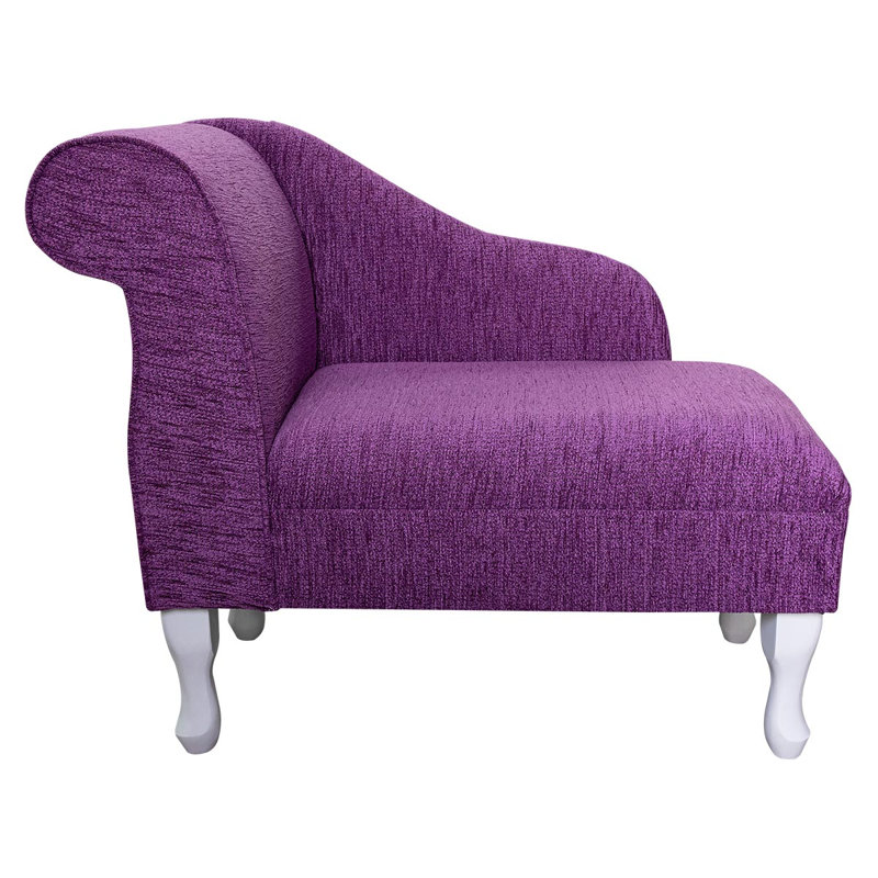 Gold Upholstered Chaise Lounge, Purple, Marl, White