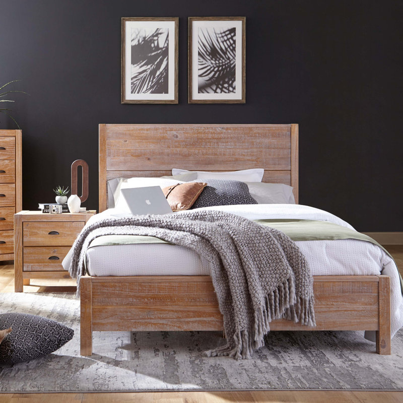 Montauk Bedroom Set, Driftwood, Queen, 2 Pcs: Bed, Nightstand