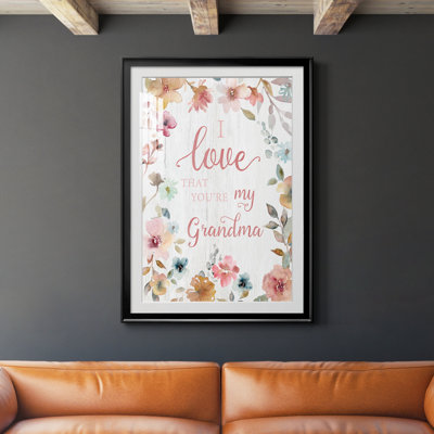 Love Grandma - Art textuel avec cadre photo