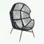 Fauteuil ovale en osier avec coussin