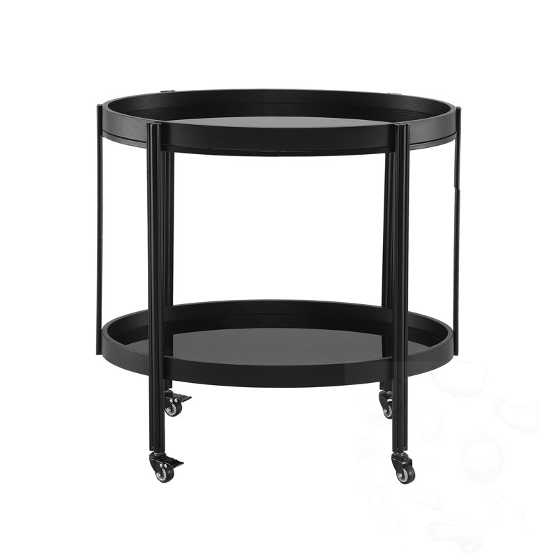 Chariot-bar ovale avec 2 tablettes
