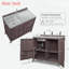 Îlot de cuisine extérieur avec évier en acier inoxydable, supports de rangement internes, tablettes et roues réglables-125313255