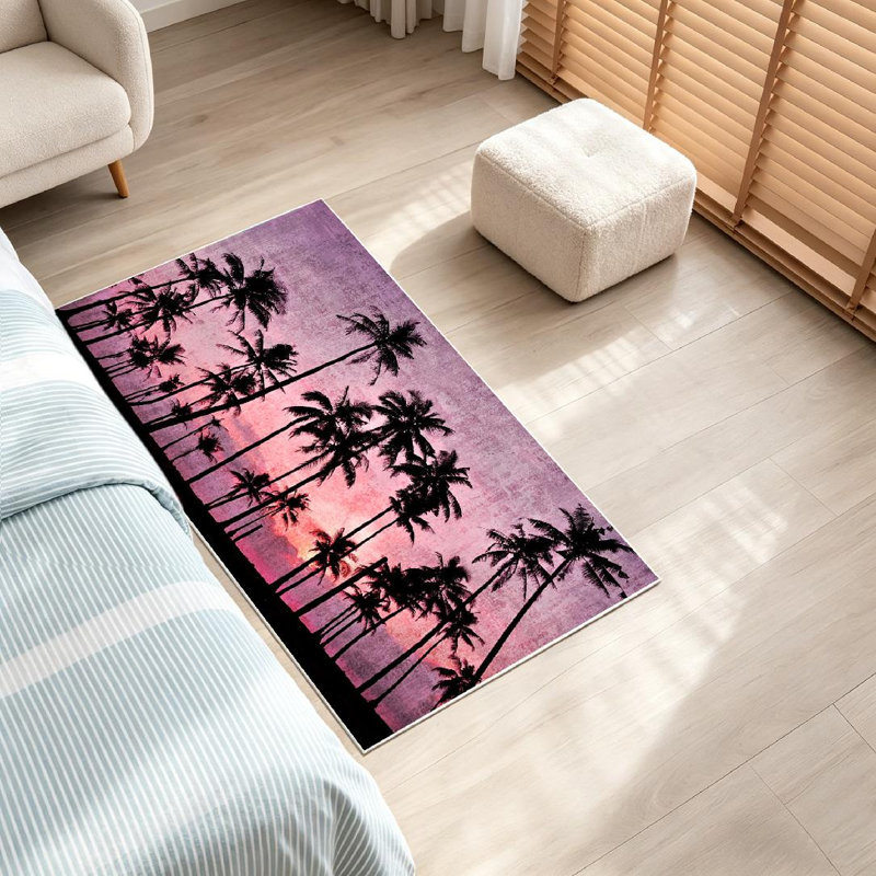 Tapis rouge lavable à la machine Paradise Island