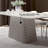 Cherline Modern Rectangular Dining Table with Marble Top & Textured Geometric Pedestal Base