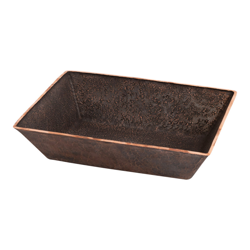 Terra Firma Dark Brown Copper Rectangular Vessel Sink