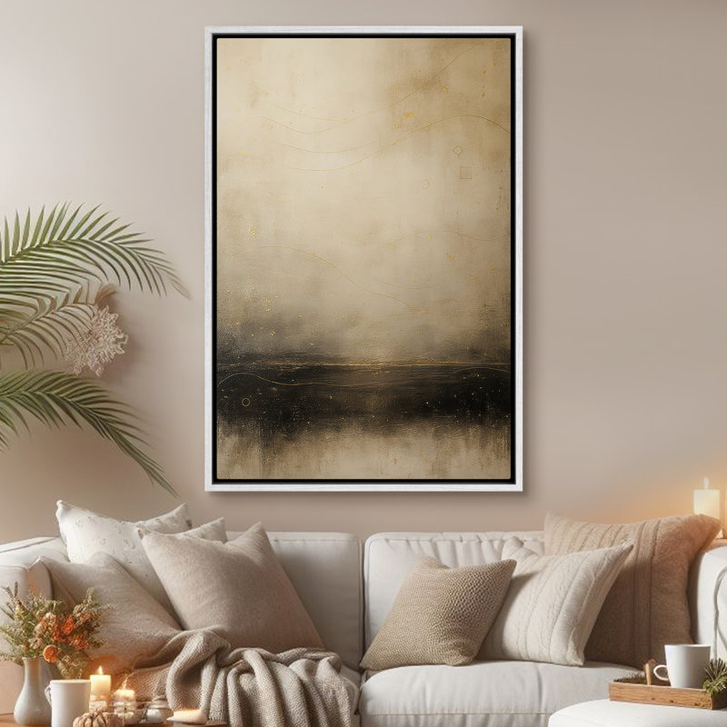 Art mural encadré abstrait rétro antique classique pour chambre à coucher, H 36 po x l 24 po, Blanc