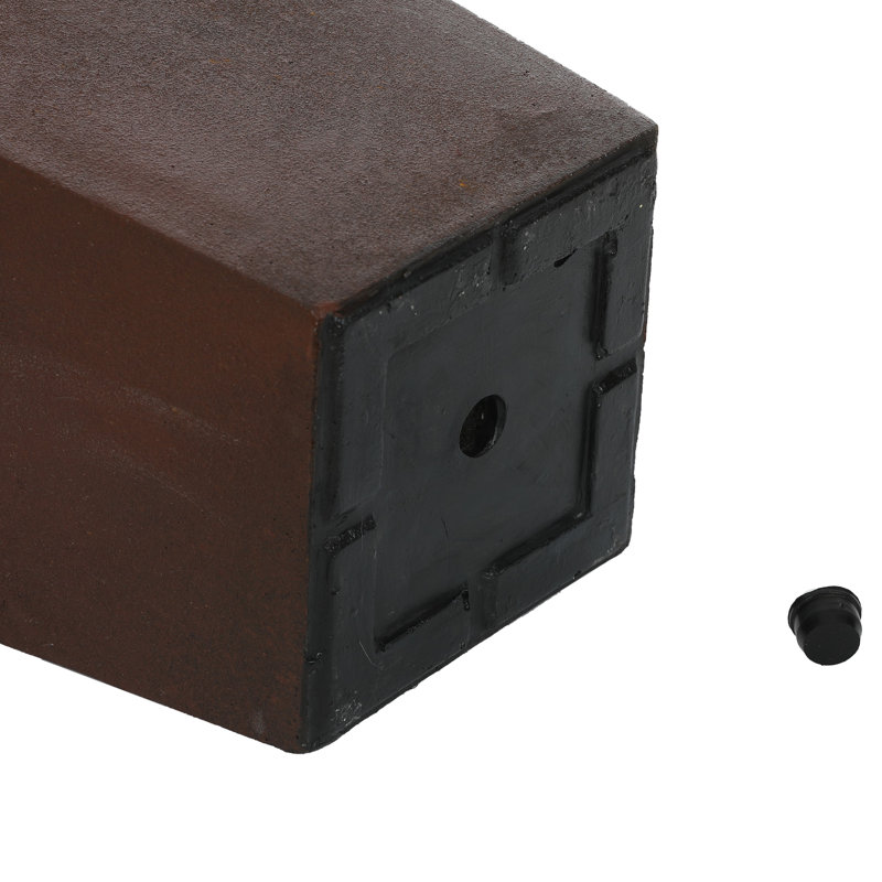 Grand pot à fleurs carré et fuselé intérieur et extérieur, H 18,3 po x l 9,25 po x P 9,25 po