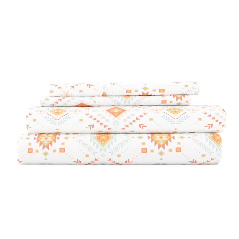 Aztec Dreams Twin Microfiber Sheet Set in Multicolor Print