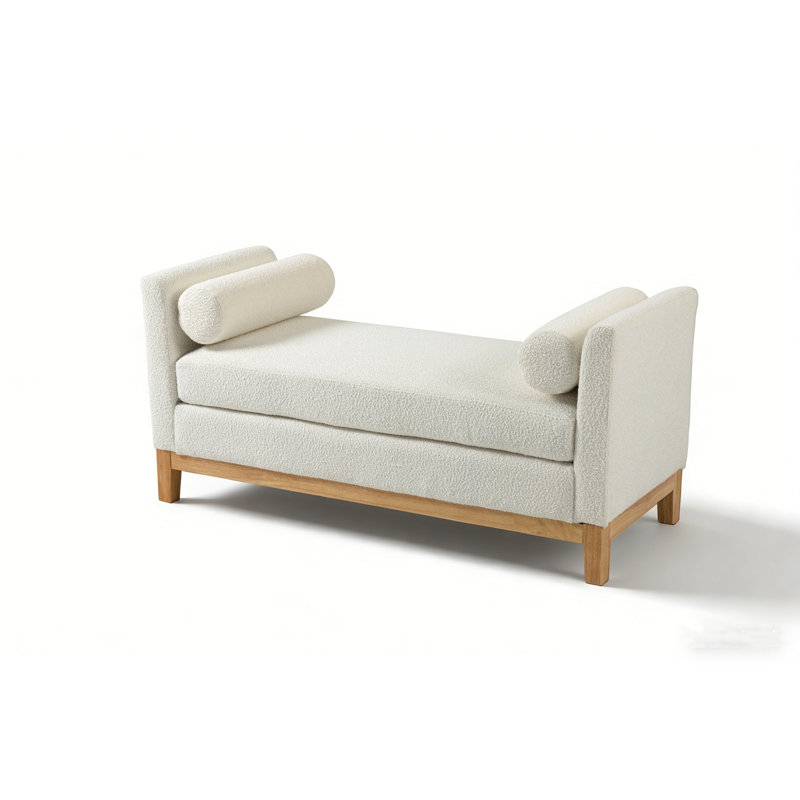 Banc rembourré l 54,3 po Boucle, 54.3"W, Blanc