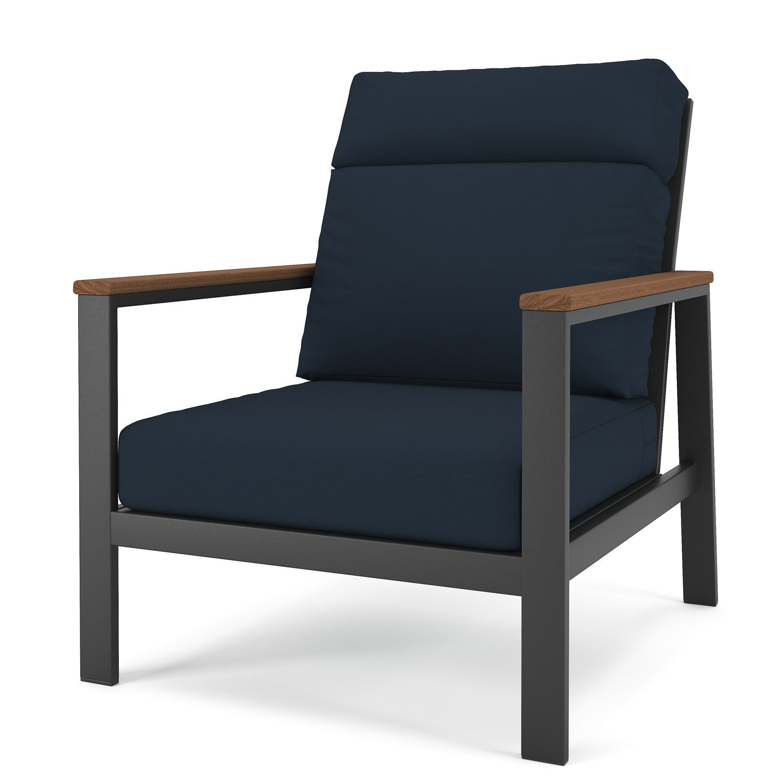 Townsend Sunbrella® Patio Lounge Chair, Brown, Canvas Navy, Yes