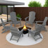 6-Piece Folding Adirondack Chair Set – All-Weather HDPE Outdoor Lounge Chairs with Cup Holders, Classic Firepit Seating for Patio, Backyard, Deck, or Garden