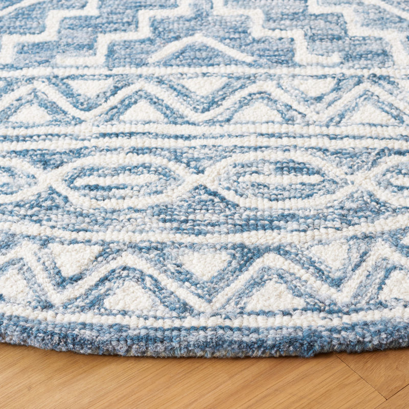 Metro Hand Tufted Wool And Cotton With Latex Southwestern Rug, Round 6'
