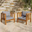 Solid Wood 2 - Person Patio Conversation Set with Cushions