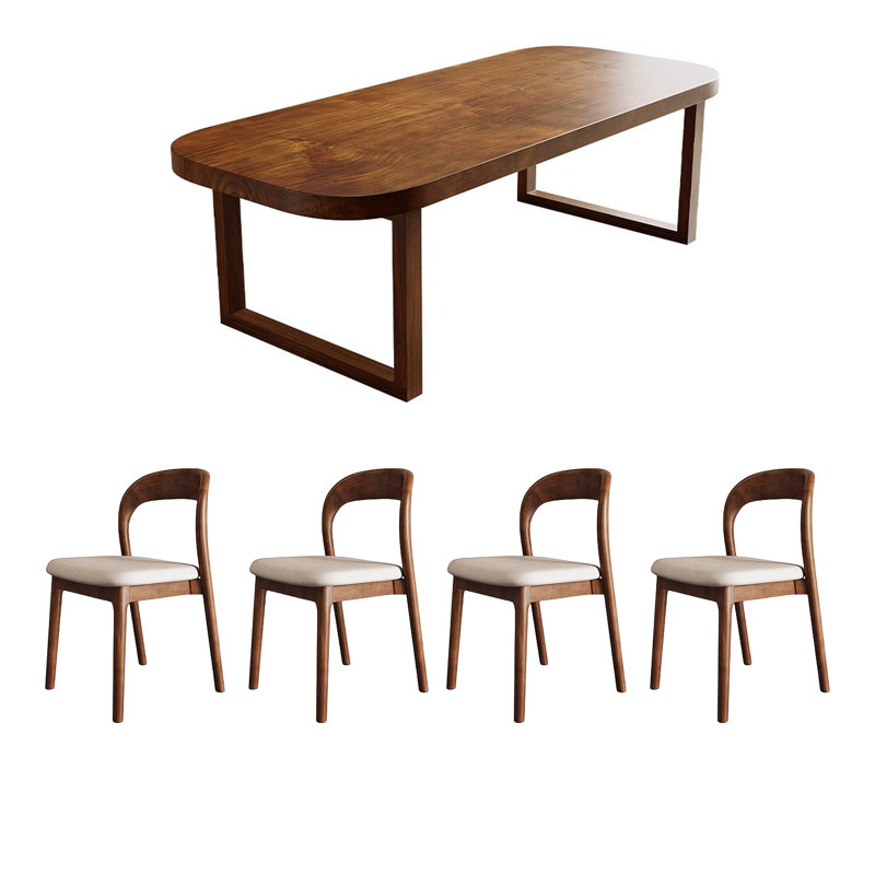 Javarrie 4 - Person Pine Solid Wood Solid Wood Top Sled Dining Set, 29.53"H x 63"L x 27.56" W