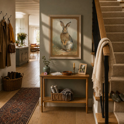 Watchful Hare Boho - Framed Print