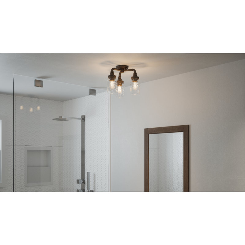 Claude Glass Semi Flush Mount