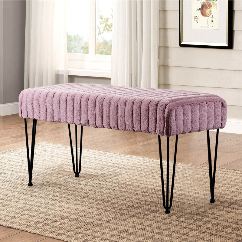 Dugan Upholstered Ottoman, Black Plum 