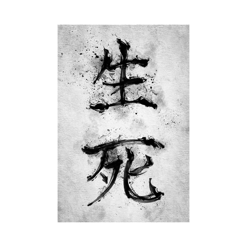 Life And Death Kanji by Nikita Abakumov - Wrapped Canvas Print, 66.04 cm H x 45.72 cm W x 1.91 cm D, Wrapped Canvas