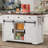 Farmhouse Kitchen Island with Power Outlet, Sliding Barn Doors, and Drop Leaf for Versatile Storage and Functionality-1551134716