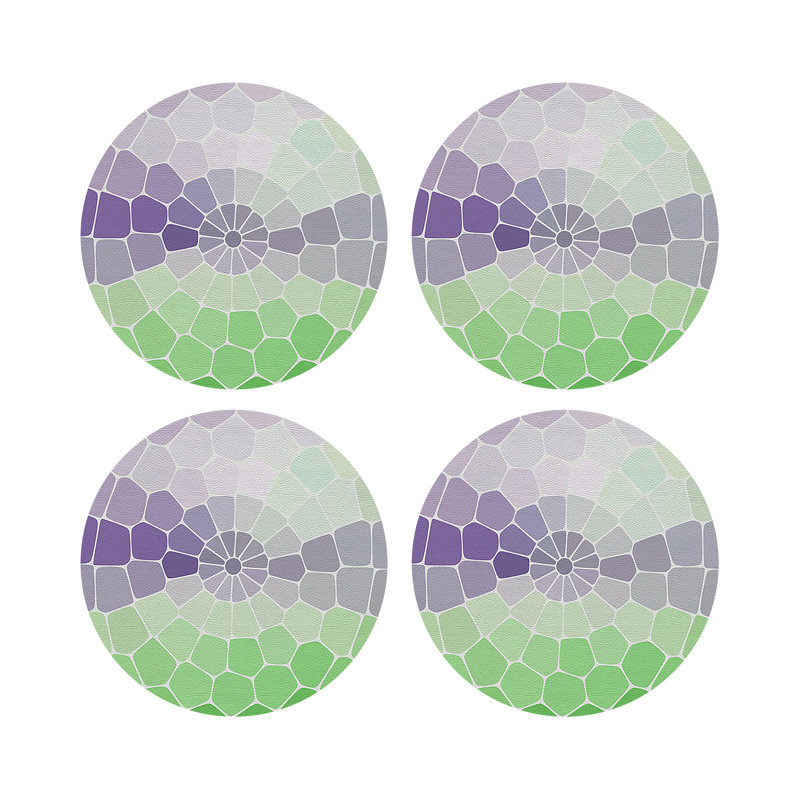 Mosaico Vegan Leather Round Pebble Placemat, Stgermain