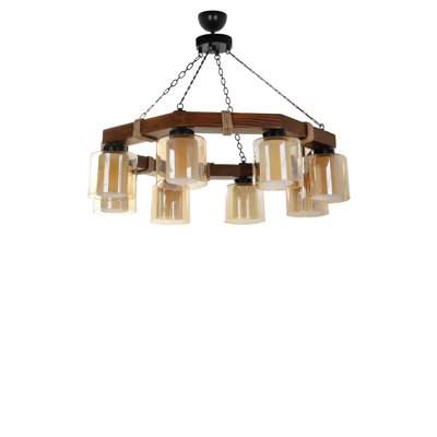 8 - Light Wood Chandelier