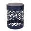 Table d'appoint de jardin bleu marine - taillé en fer, moderne, l 12,00 po x H 16,00 po-893501692