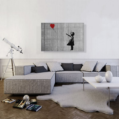 «Girl with a Balloon» par Banksy, reproduction d'art sur toile tendue