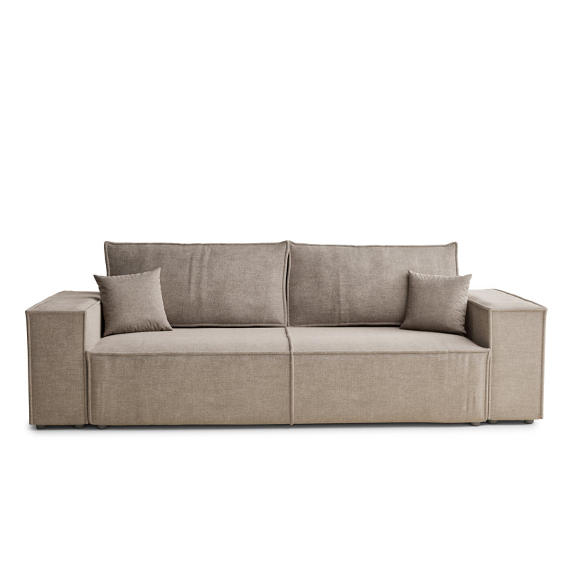 3 Seater Reclining Sofa, Brown Grey Polyester/Chenille
