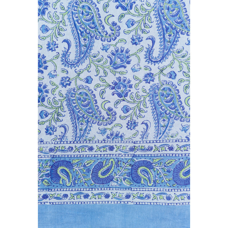 Rideau obscurcissant 100% coton Hardrian Rajasthan, Bleu / blanc