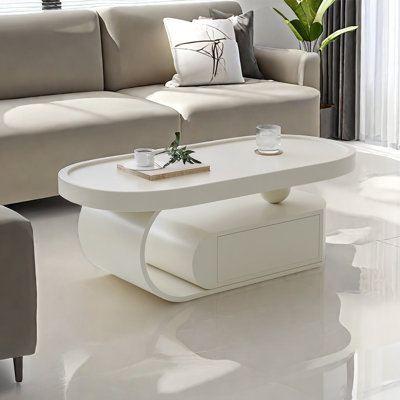 Modern simple oval shaped coffee table