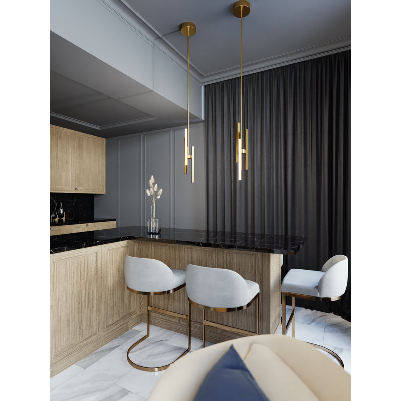 Adala 3 - Light LED Unique/Statement Pendant, Satin Brass