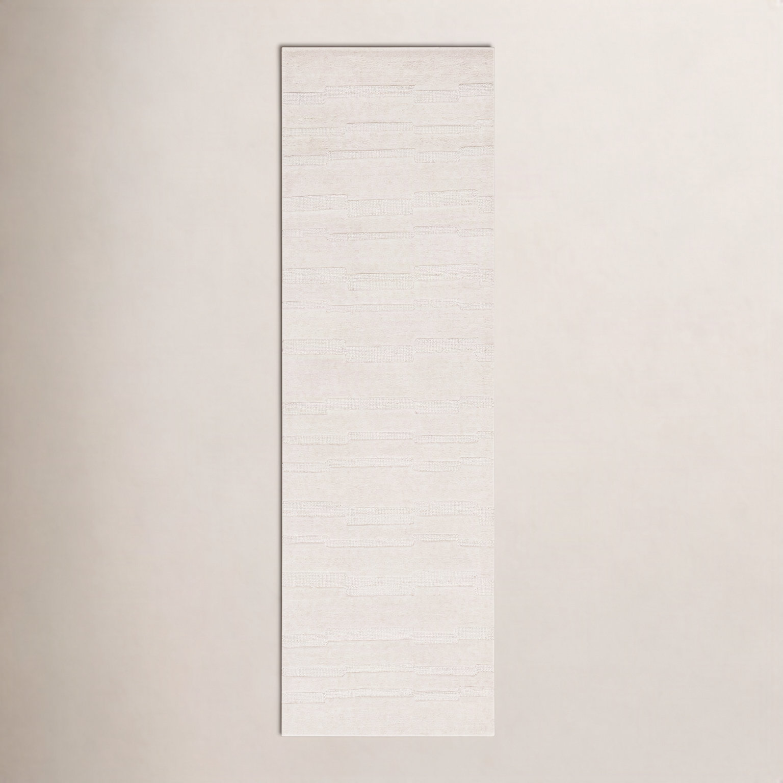 Elona Ivory Hand-Tufted Geometric Wool Rug, Runner 2'3" x 8'