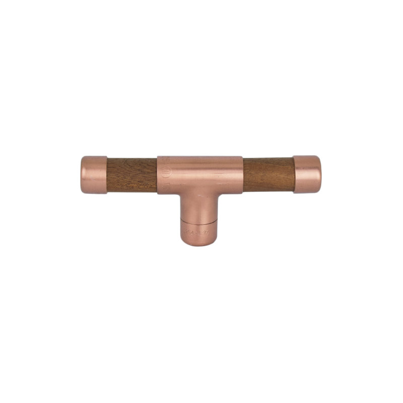 Copper Knob With Iroko T-Shaped