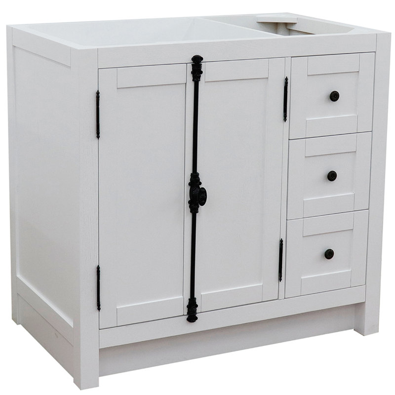 Glacier Ash 36" Single Freestanding Solid Wood Bathroom Vanity