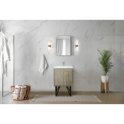 Meuble-lavabo de salle de bain 24 po X P 20 po P, comptoir en quartz et Miroir