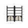 Boho 3-Shelf Bookshelf Cabinet With Rattan Doors