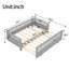 Lit plateforme simple avec garde-corps, structure de lit simple en bois massif, peut être converti en lit plateforme double gris-564133114