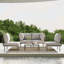 Ebern Designs 5 Pieces Aluminum Patio Furniture Set, Modern Modular Sectional Sofa with Coffee Table and Upgrade Thickness Cushion-1489950687