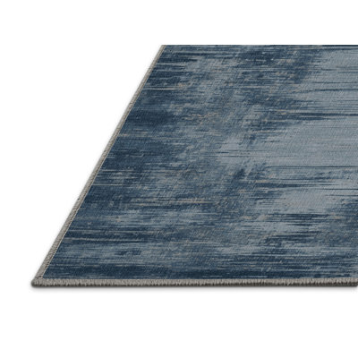 Machine Washable Abstract Gray Area Rug